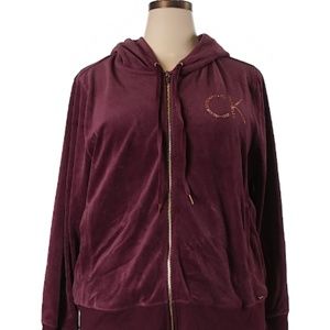 Velour Calvin Klein Zip Hoodie